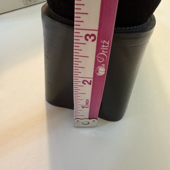 NEW Via Spiga Rambo Black Eru Calf Suede Loafers block heel size 9.5 slip on - Picture 12 of 13